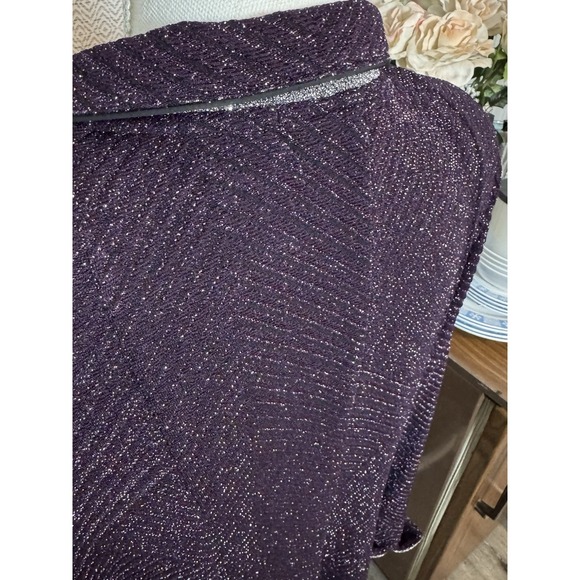 Design Today's by Song & Sung Purple Black Silver Sparkling Button Up Duster 1X - Picture 6 of 7